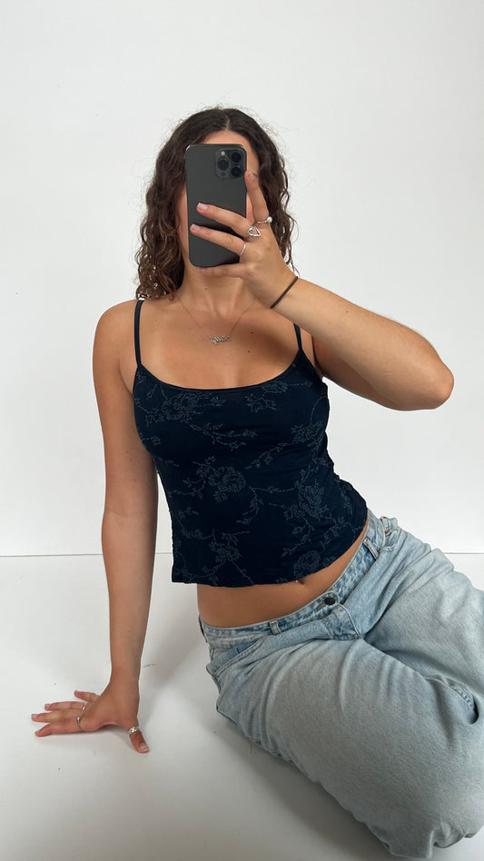 00s navy beaded cami- size M
