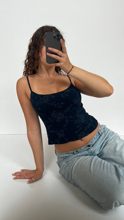 00s navy beaded cami- size M
