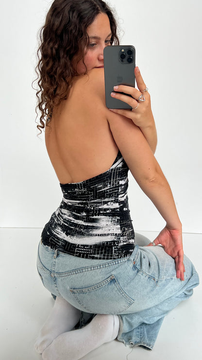 00s black diamanté cami- size M
