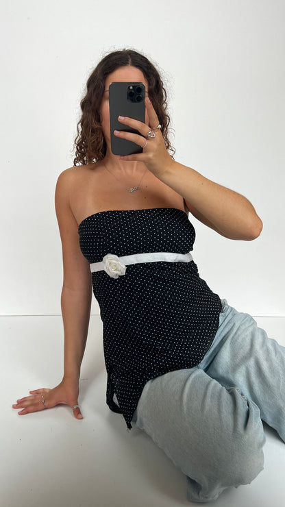 00s black polka dot cami- size L