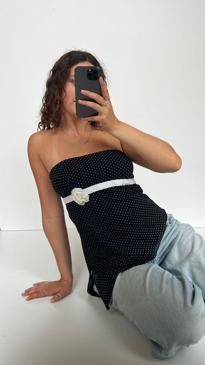 00s black polka dot cami- size L