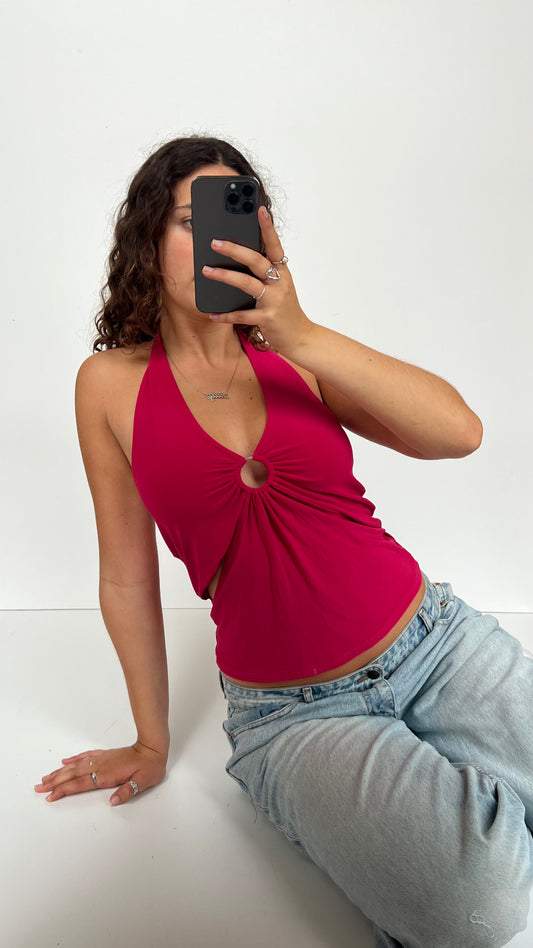 00s pink halter cami- size L