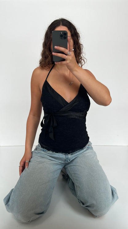 00s black lace cami- size L