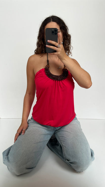 00s pink beaded cami- size L