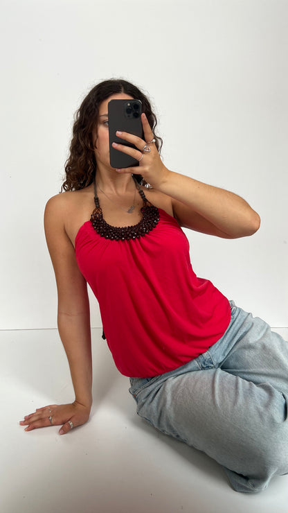 00s pink beaded cami- size L