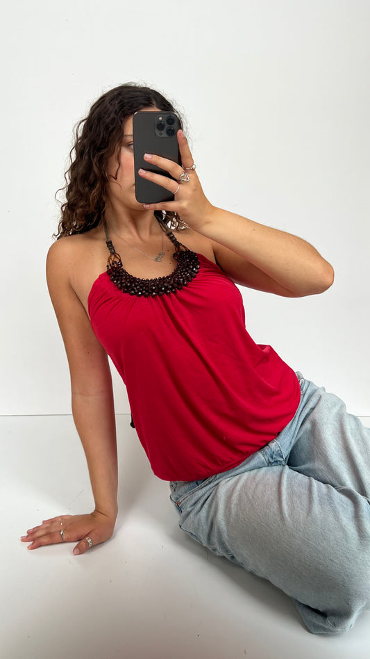 00s pink beaded cami- size L