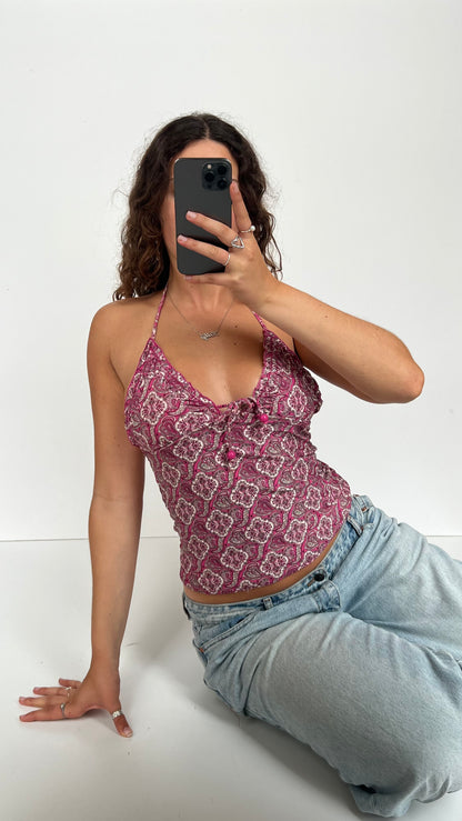 00s pink paisley cami- size XS