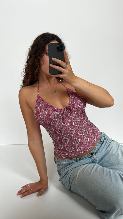 00s pink paisley cami- size XS