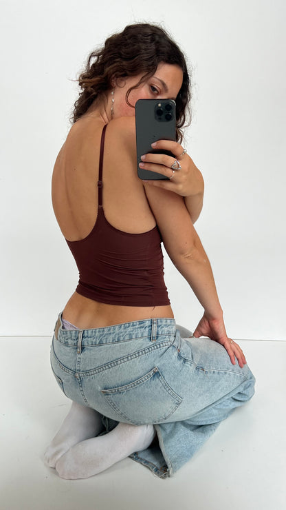 00s brown mesh cami- size S