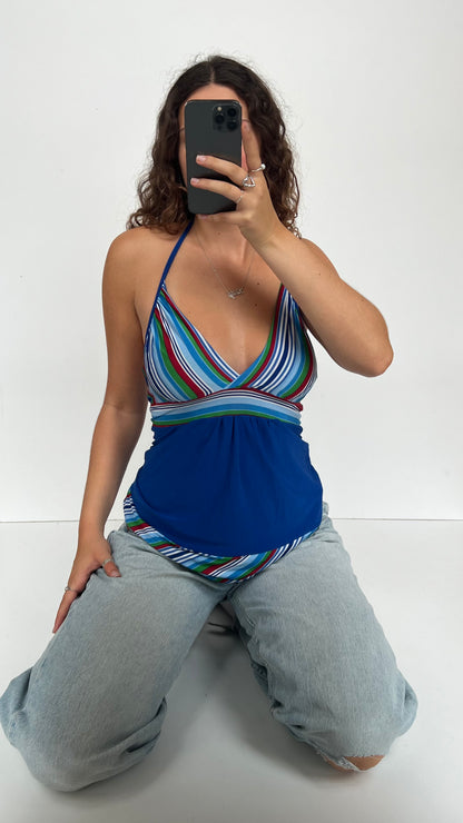 00s blue striped cami- size S