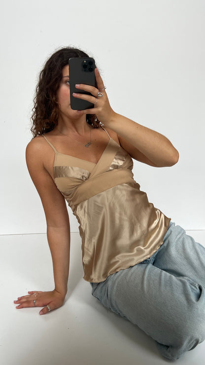 00s gold satin cami- size S