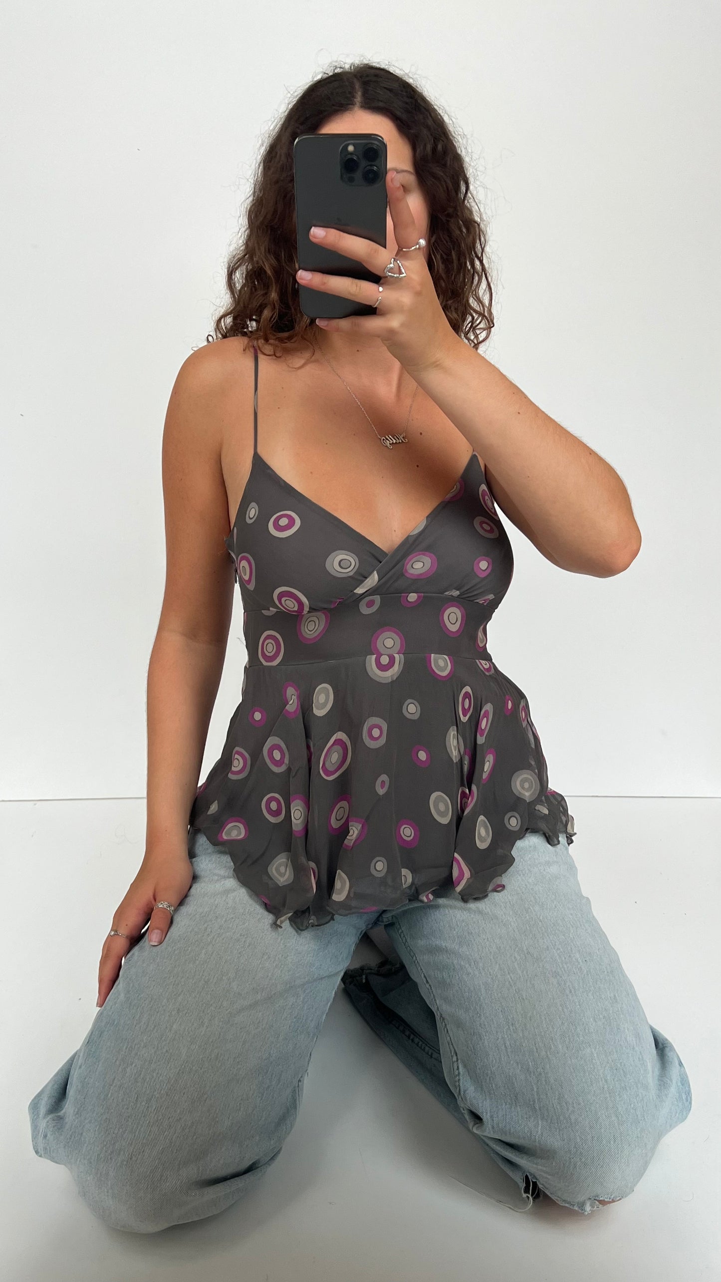 00s grey mesh cami- size M