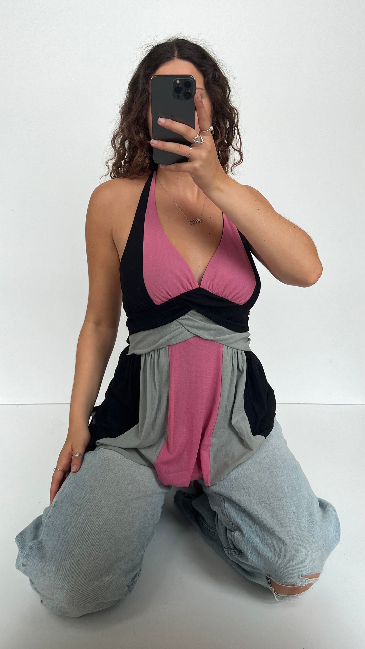 00s black grey pink cami- size L