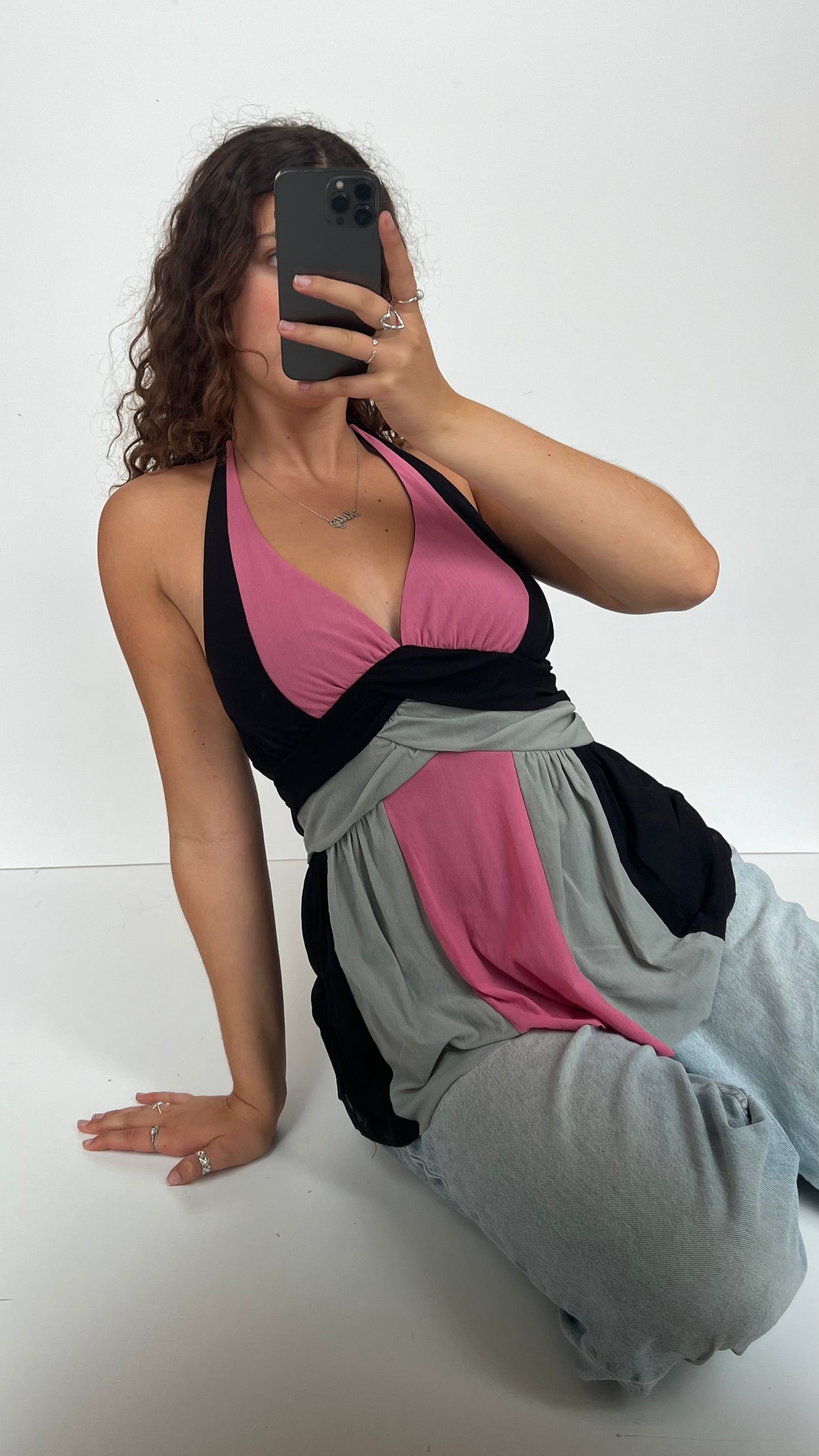 00s black grey pink cami- size L