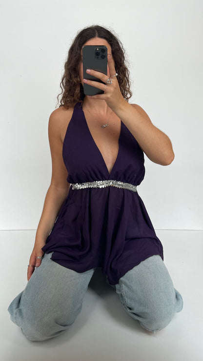 00s purple sequin cami- size M