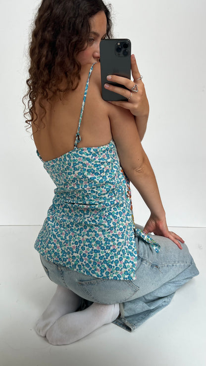 00s blue beaded star cami- size L