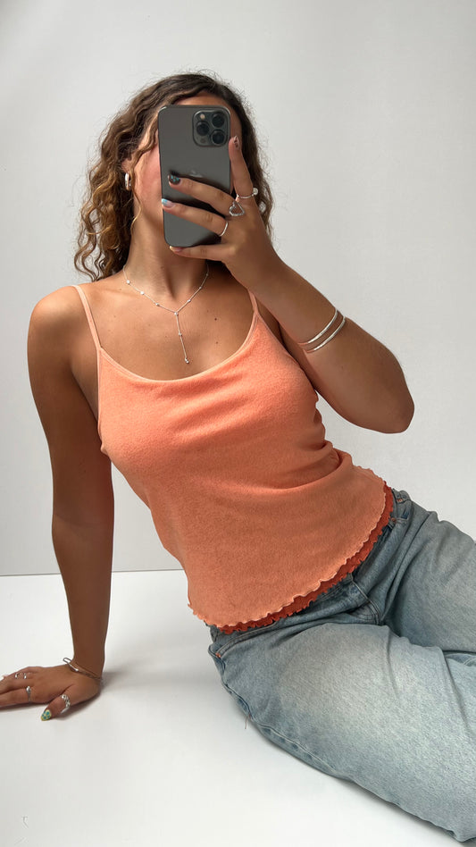 00s orange mesh cami- size M