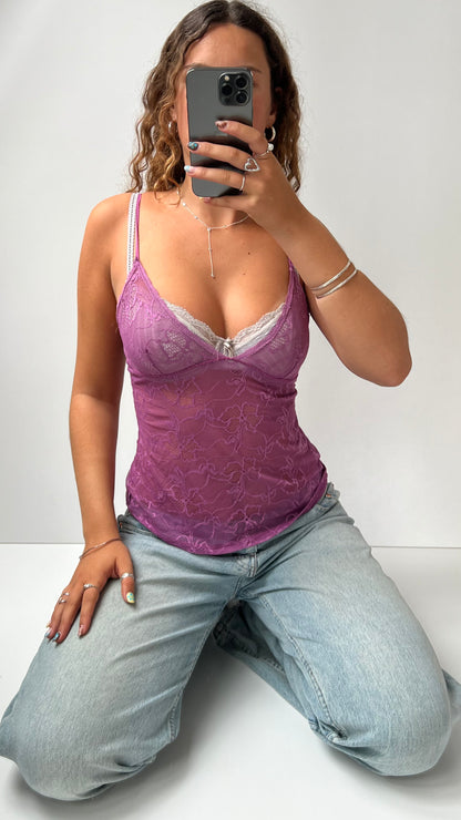 00s purple lace cami- size M