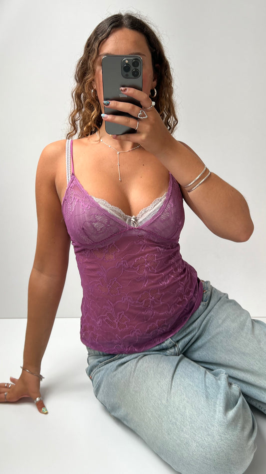 00s purple lace cami- size M