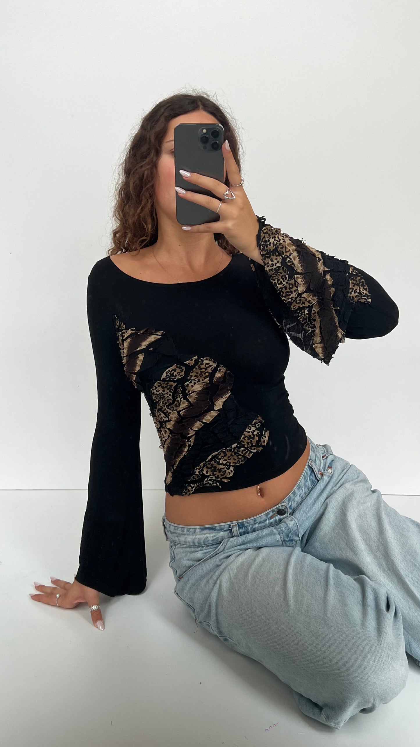 00s animal print long sleeve- size S