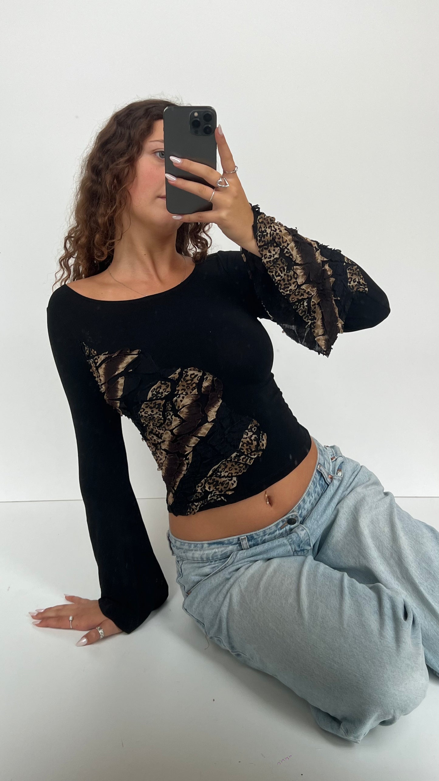 00s animal print long sleeve- size S