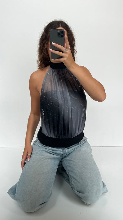 00s grey mesh tank top- size S/M