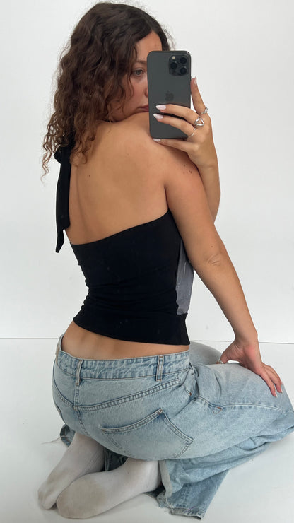 00s grey mesh tank top- size S/M