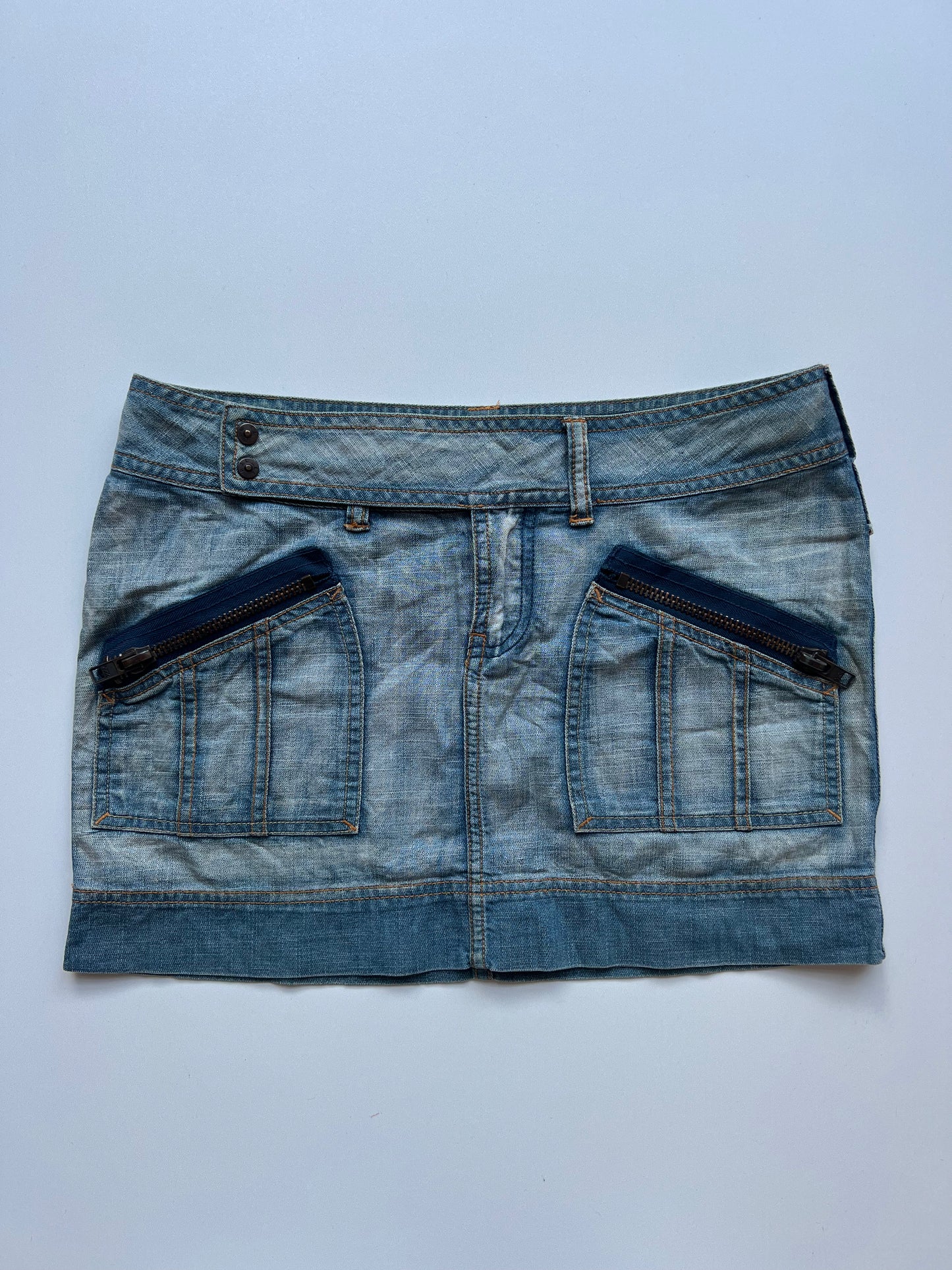 00s denim mini skirt- size S