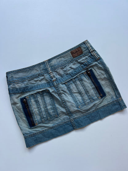 00s denim mini skirt- size S