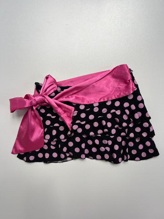 00s black pink polka dot mini skirt- size XS