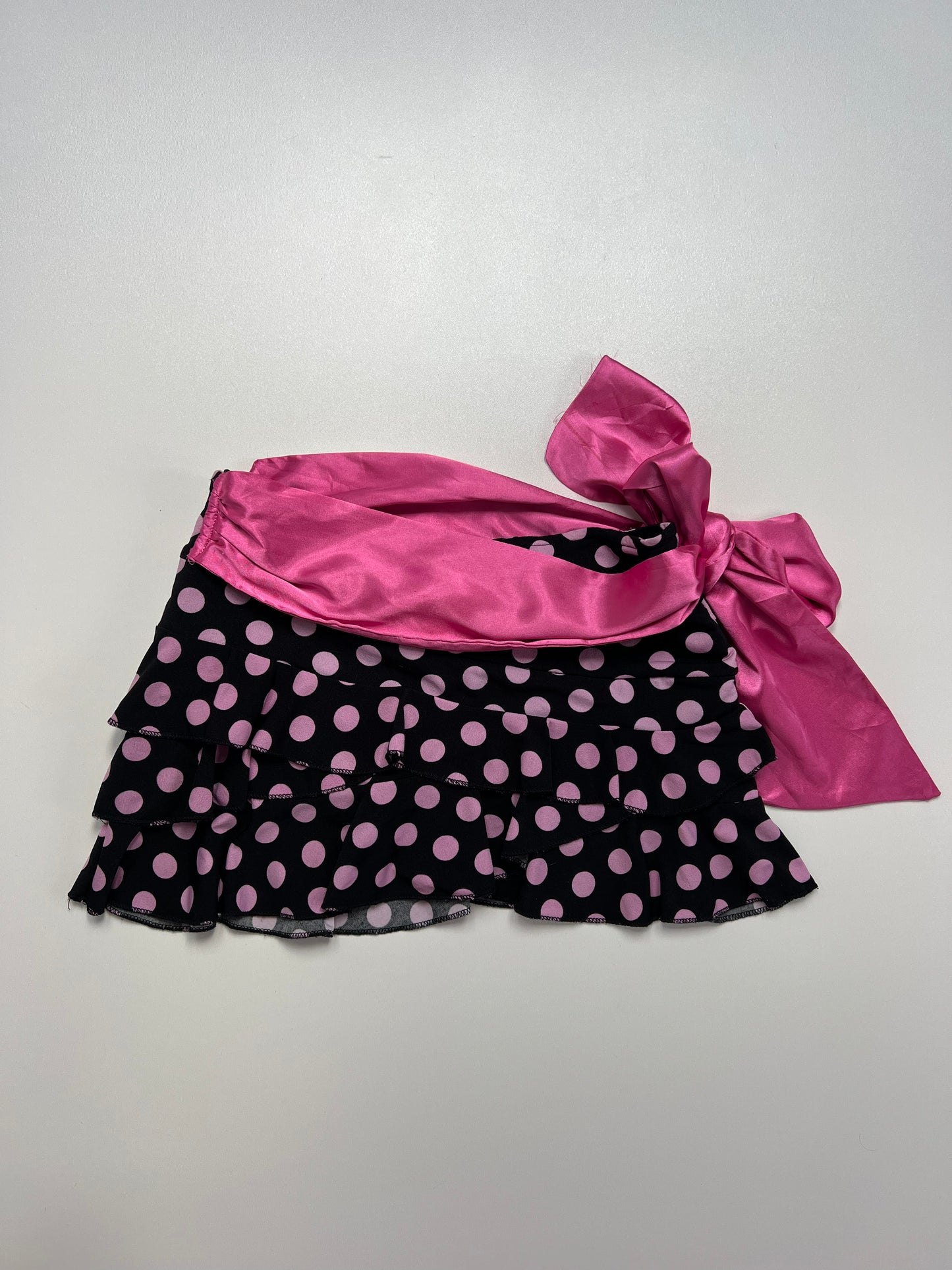 00s black pink polka dot mini skirt- size XS