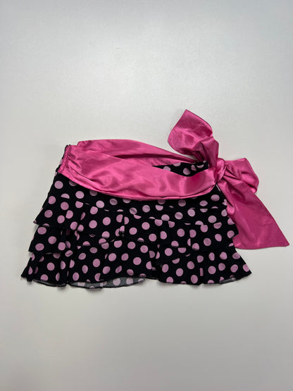 00s black pink polka dot mini skirt- size XS