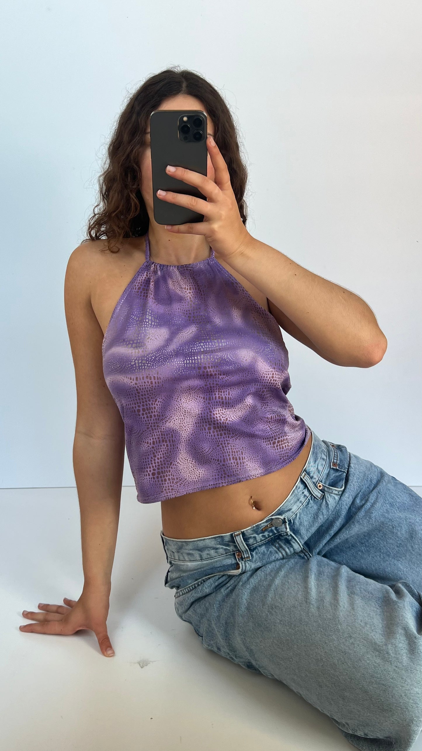 00s purple snakeskin cami- size L