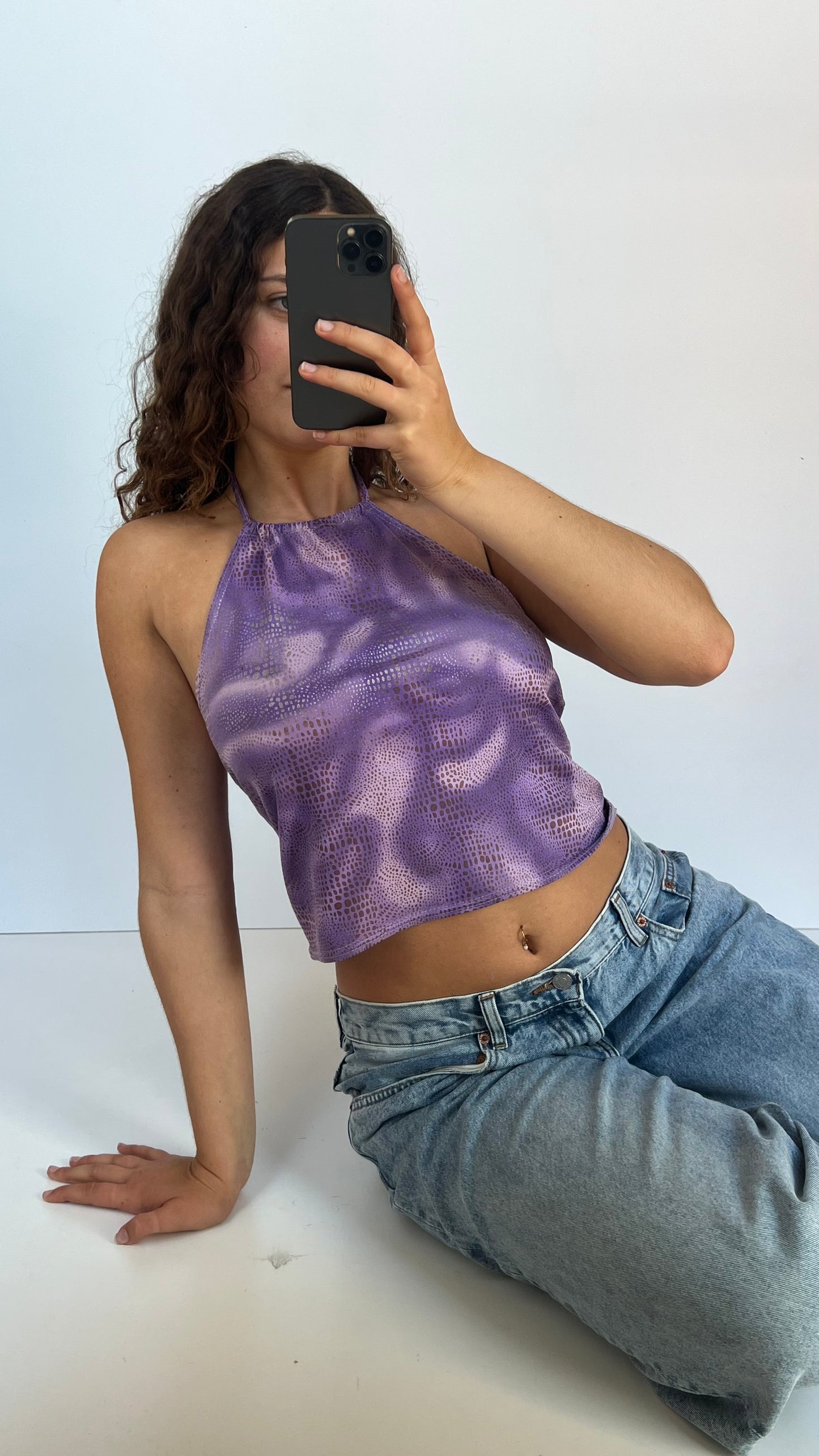 00s purple snakeskin cami- size L