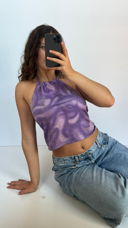 00s purple snakeskin cami- size L