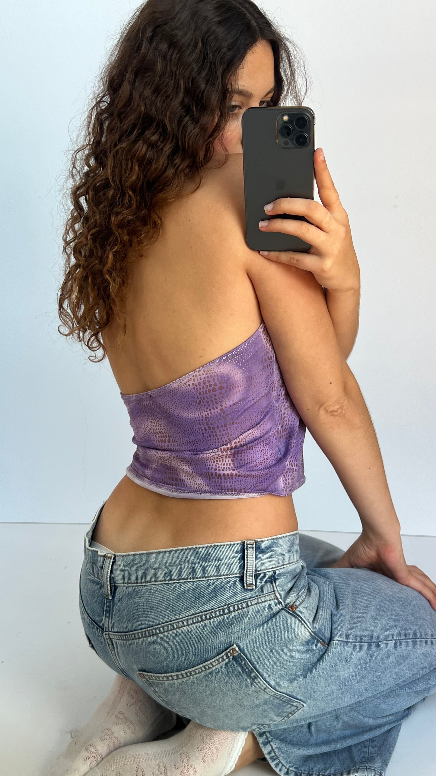 00s purple snakeskin cami- size L