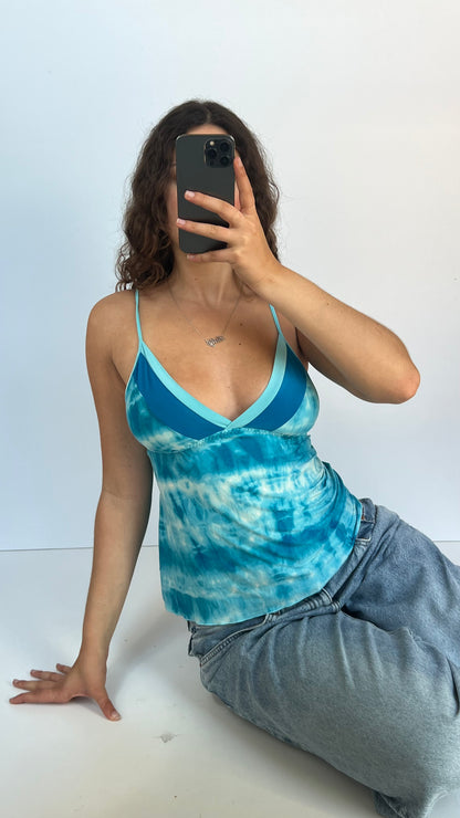 00s blue tie dye cami- size M