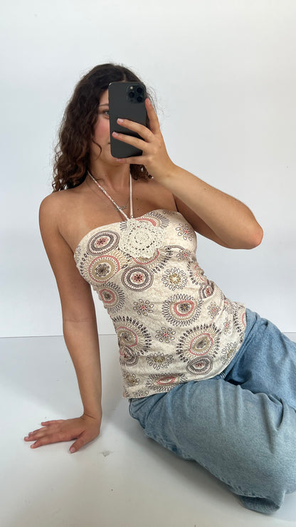 00s cream floral cami- size M