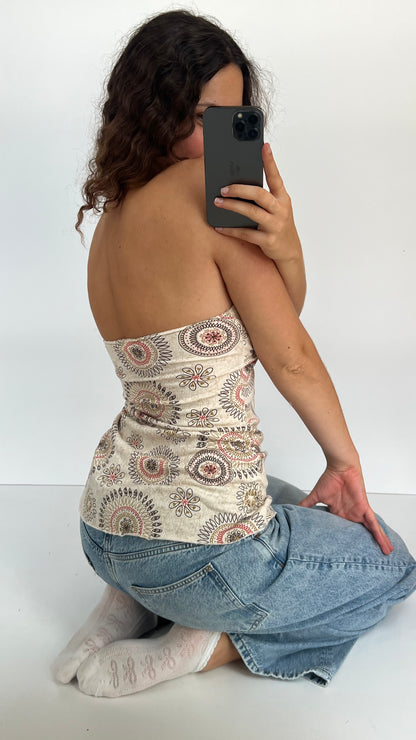 00s cream floral cami- size M