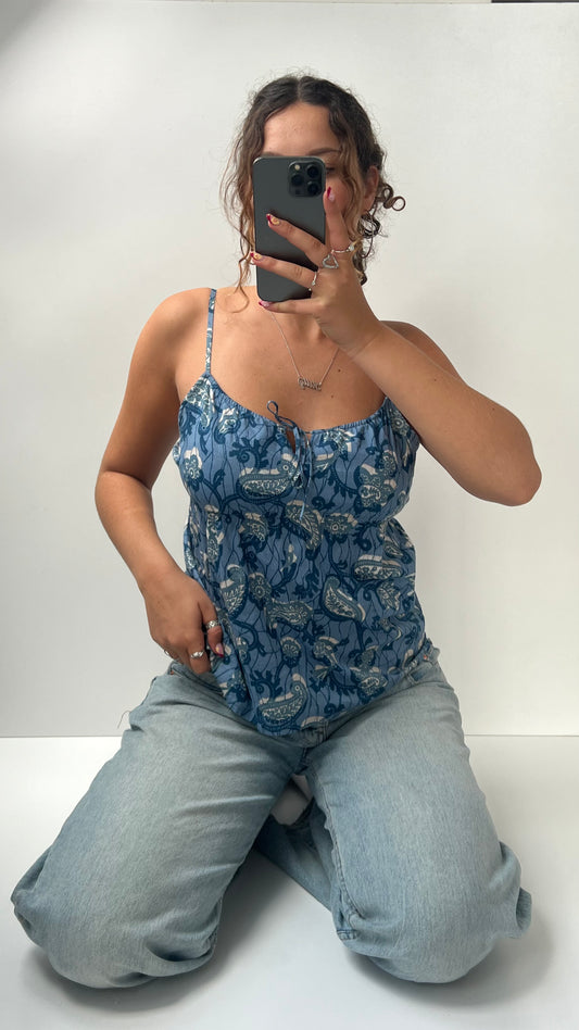 00s blue floral cami- size M