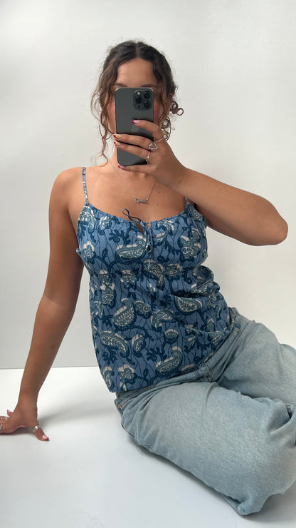 00s blue floral cami- size M