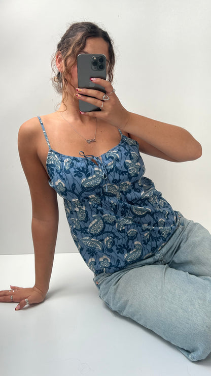 00s blue floral cami- size M