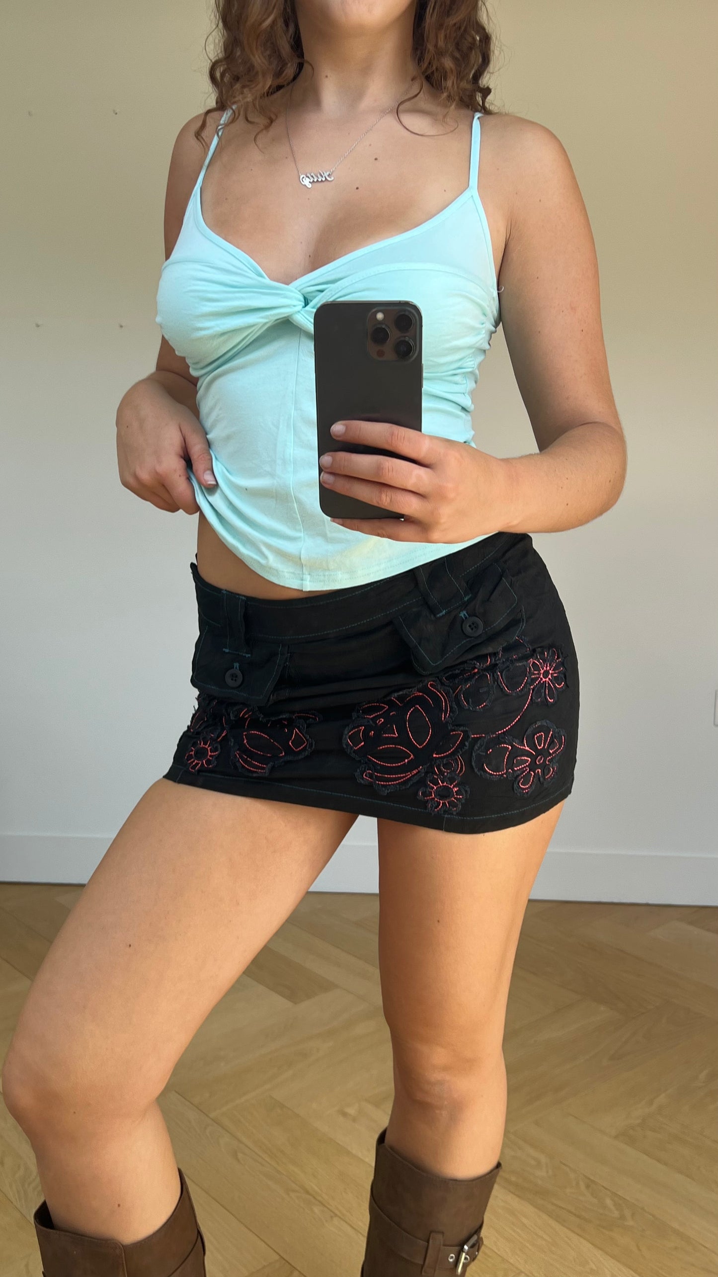 00s black Custo mini skirt- size S
