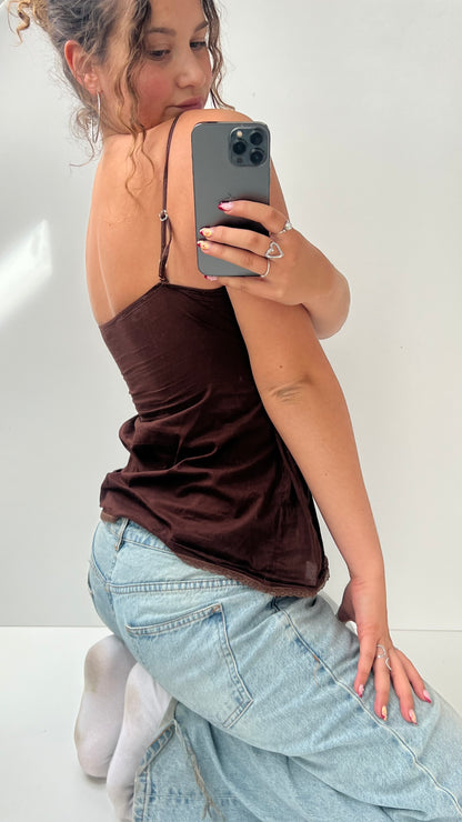 00s brown sequin cami- size M