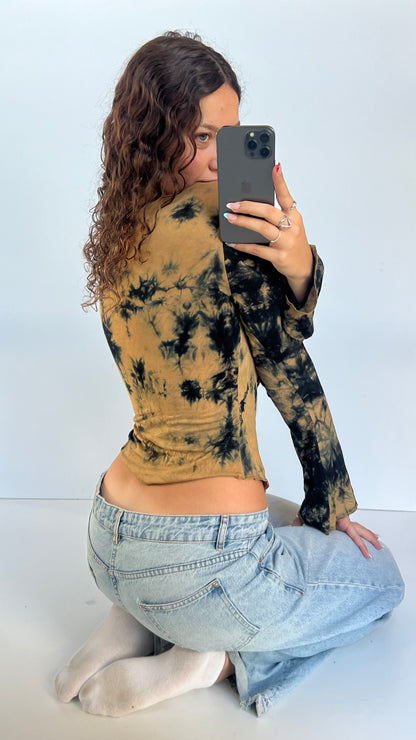 00s brown boho top- size M