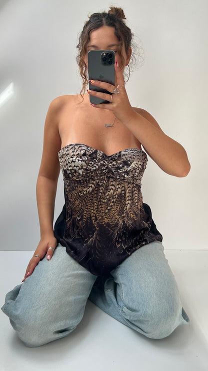 00s strapless silk cami- size M