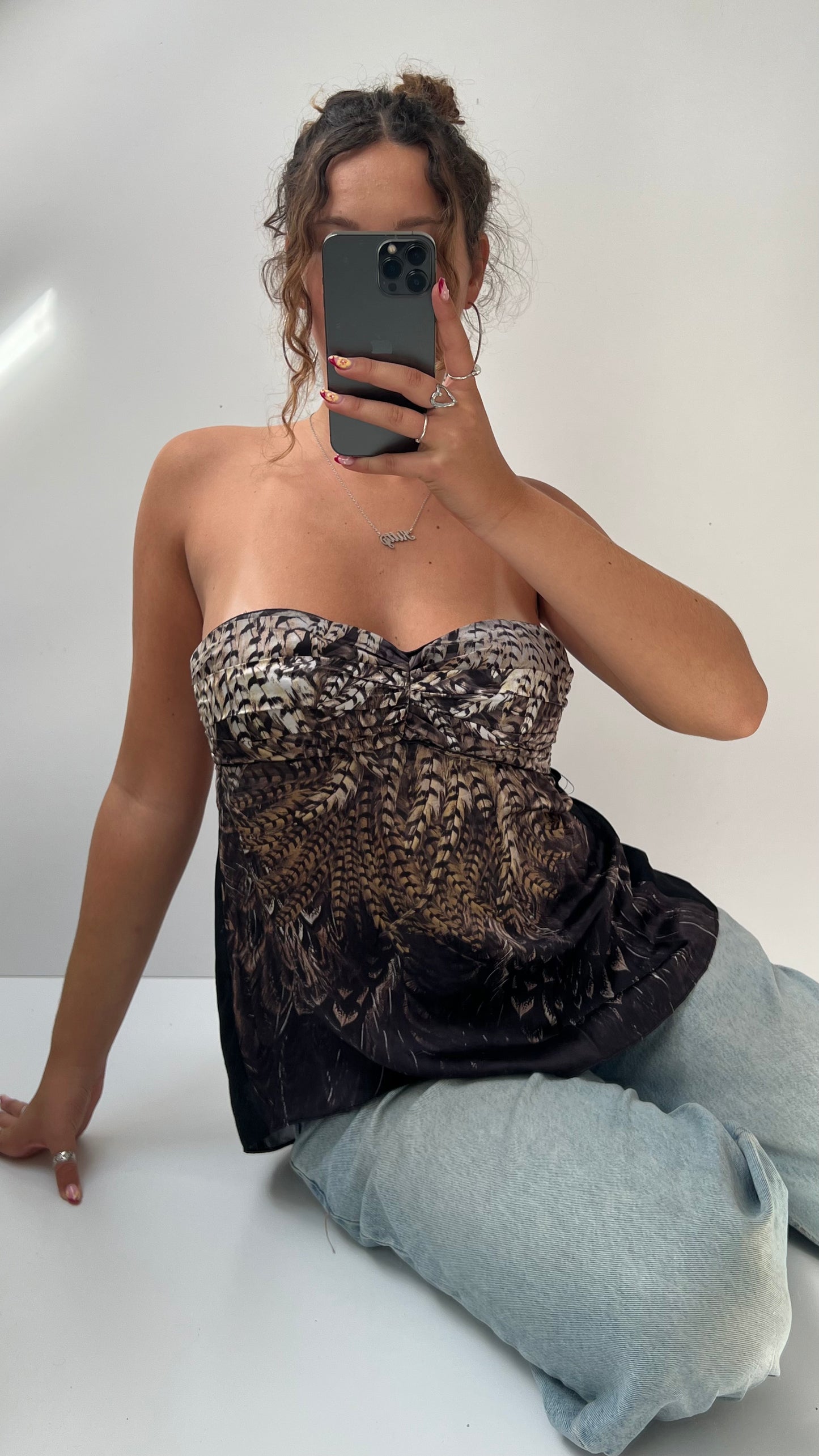 00s strapless silk cami- size M