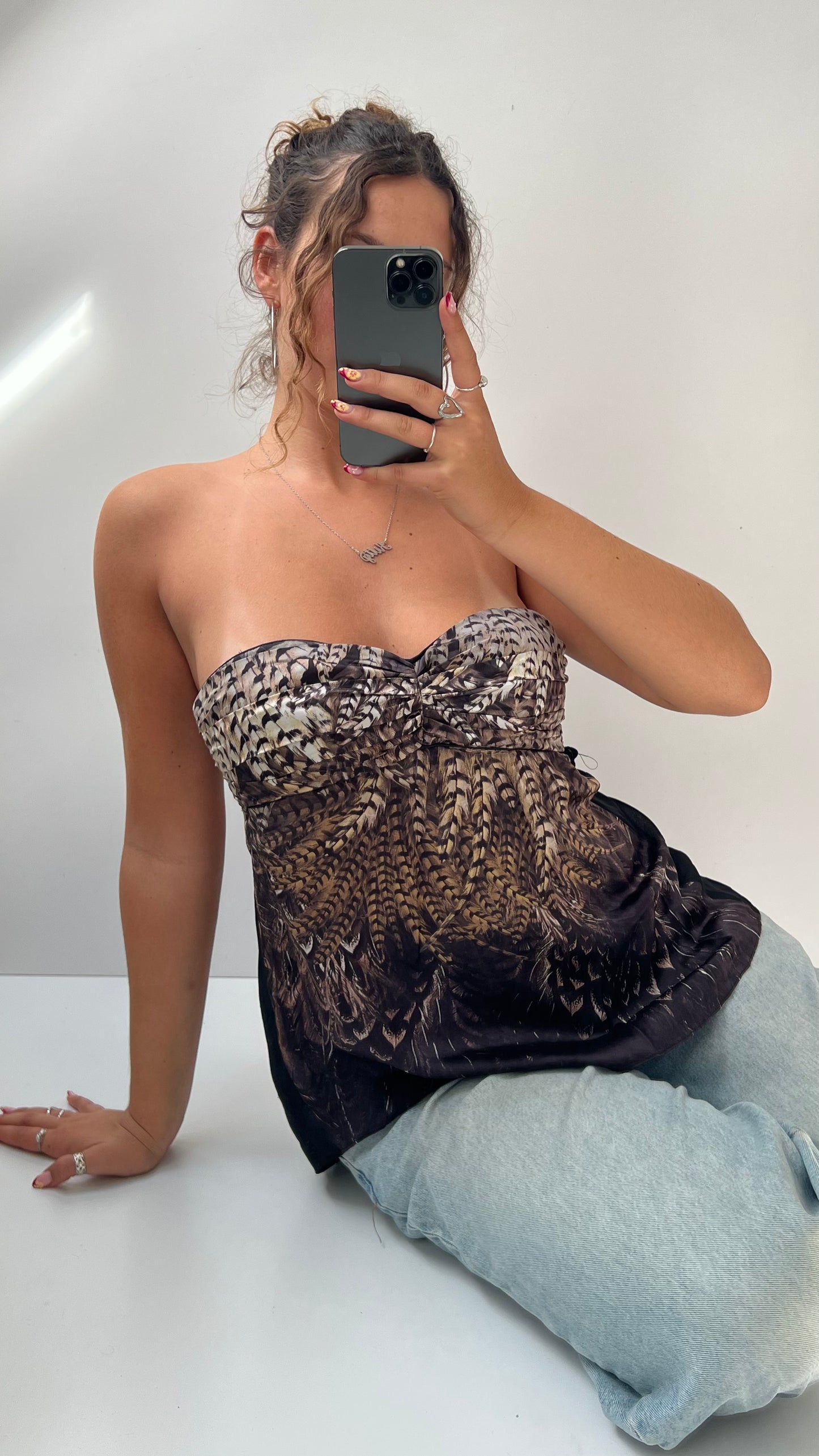 00s strapless silk cami- size M