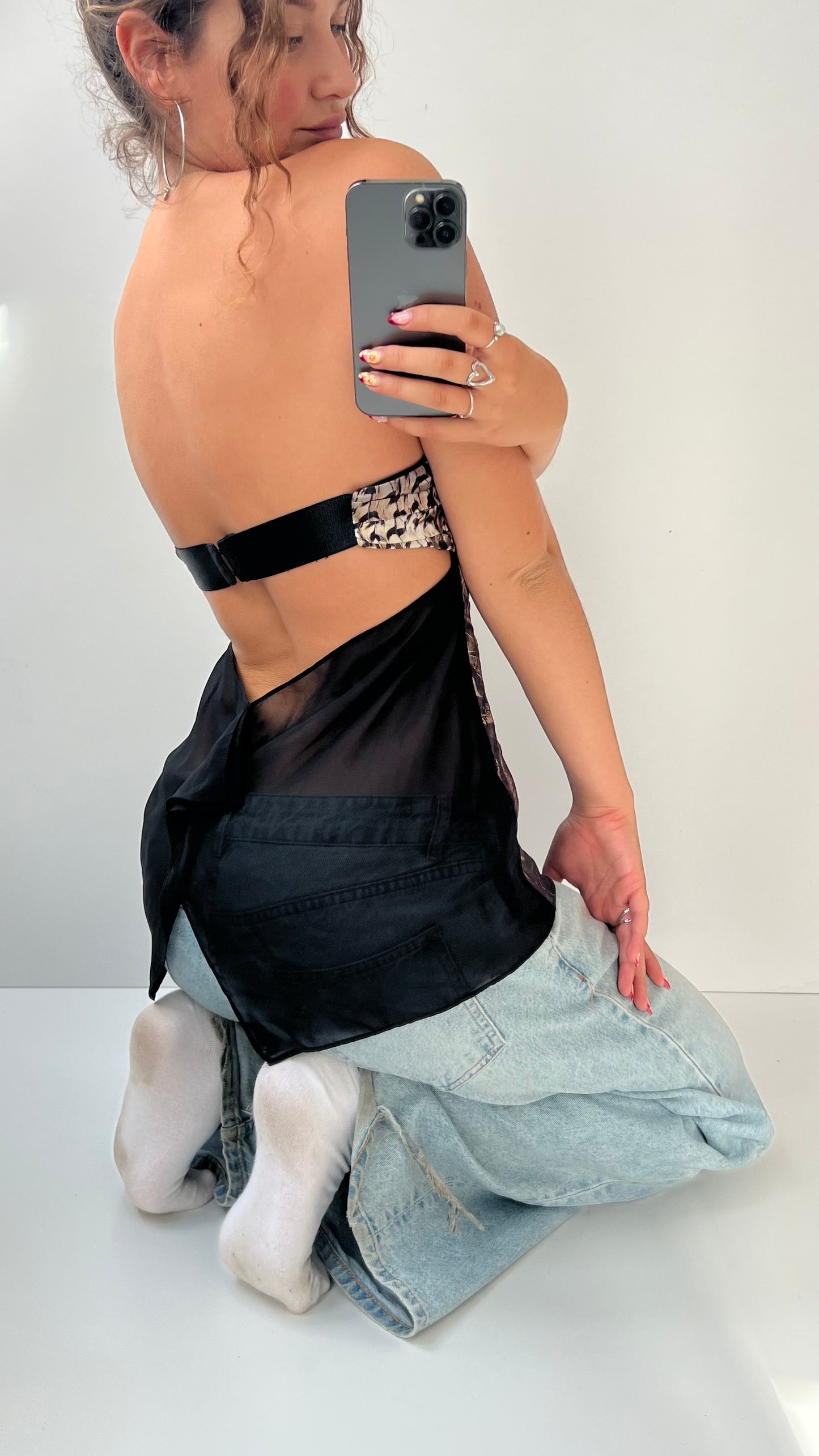 00s strapless silk cami- size M