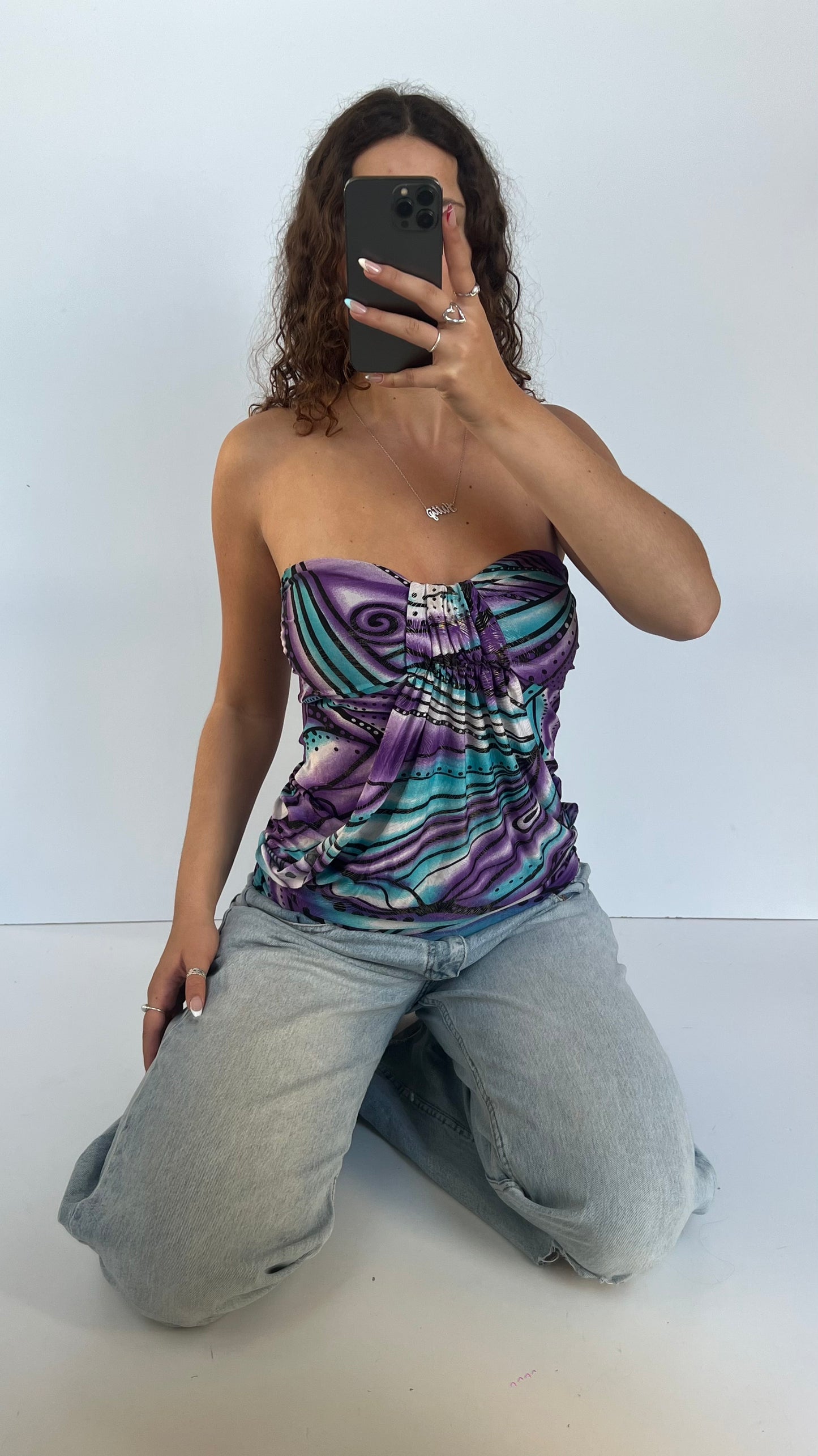 00s purple blue top- size S